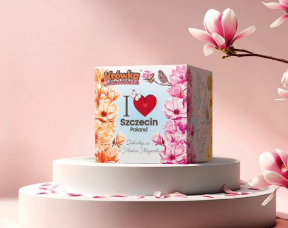 Krówka Szczecińska z Magnoliami – Słodka Ambasadorka Miasta na kartoniku