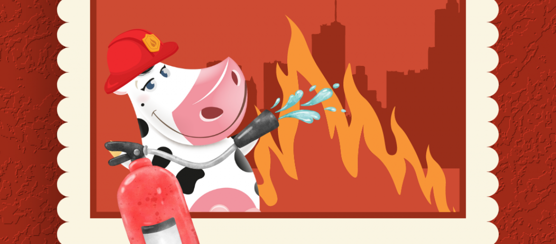 Red Beige Creative Illustration International Firefighter's Day Instagram Post